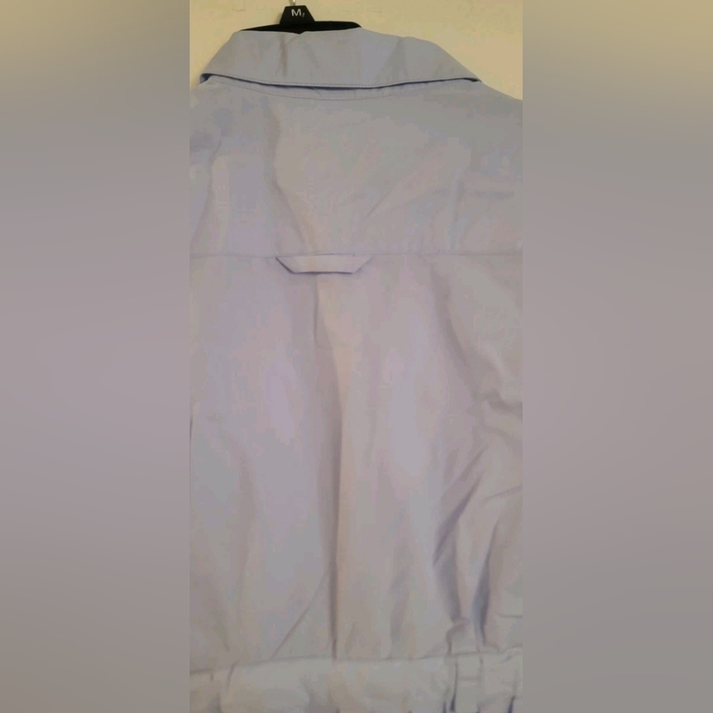 Zara Midi Blue Flared/Pleated Front Button Wrap Tie Waist Cotton Poplin Dress - Picture 12 of 12